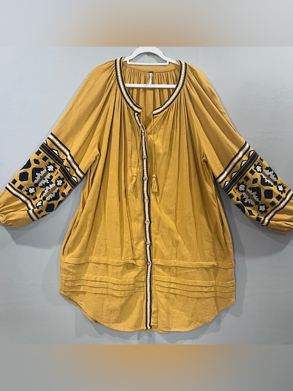 Free People Embroidered Button Front Dress